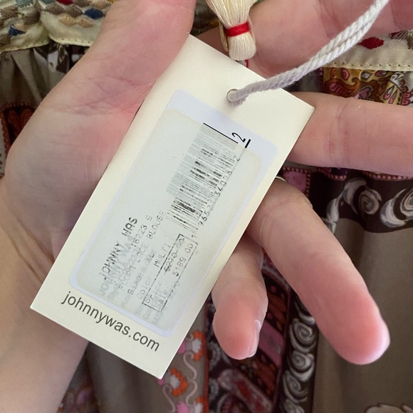 Johnny Was Flora Lace blouse 100% silk bohemian top new with tags size XL - Picture 6 of 9